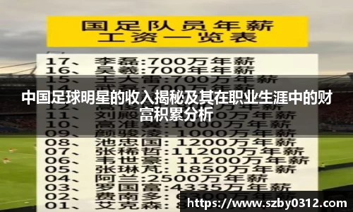 中国足球明星的收入揭秘及其在职业生涯中的财富积累分析